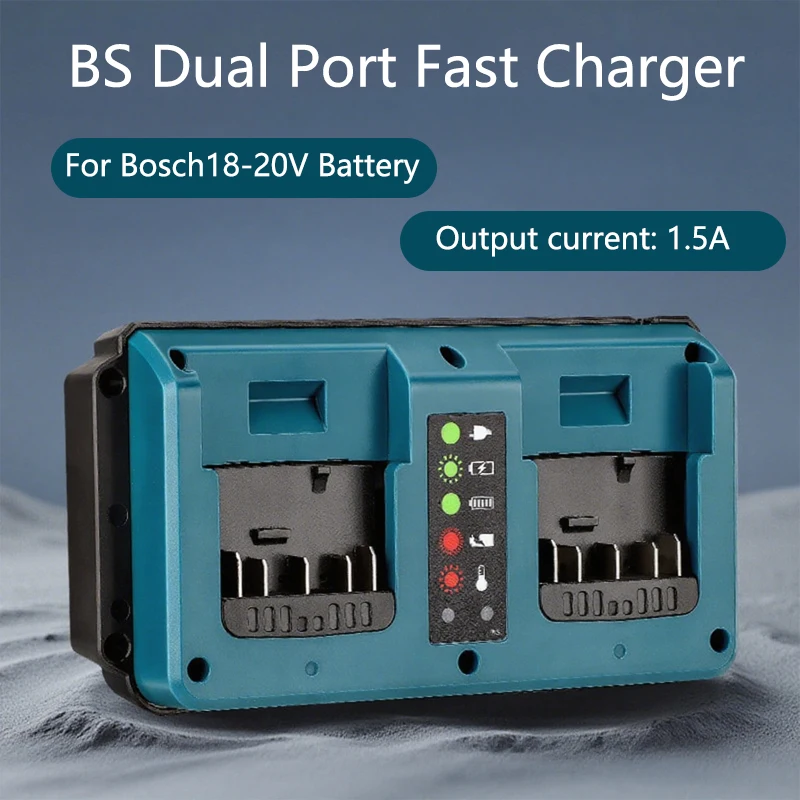 

For Bosch Battery Charger 90w 100-240V Dual Port for For Bosch 18-20V Li-ion Battery Portable Fast Charger EU US UK AU plug