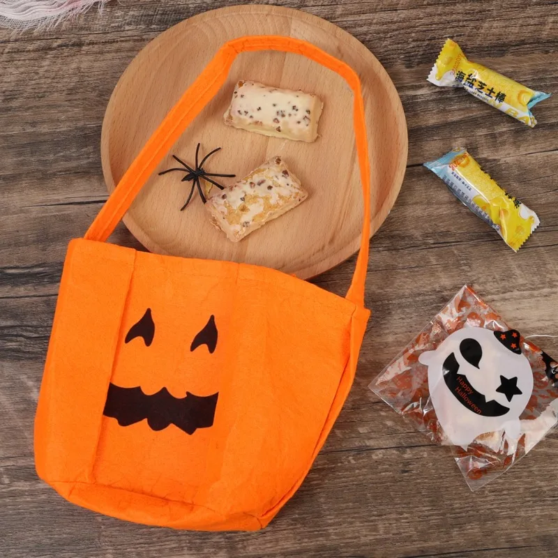 Halloween Nieuwe Mode Driedimensionale Draagbare Pompoen Goodie Bag Pakket Geschenken Kinderen Top Handvat Tassen Feest Prestatie Eigendom