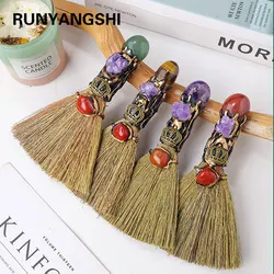 1PC Natural Crystal Rolling Stones Magic Broom Quartz Witch Broom Reiki Divination Gemstone For Cleansing Healing Fengshui