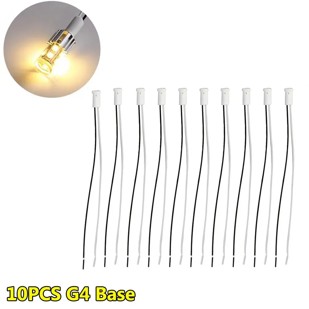 10cm Length 10PCS/LOT Ceramics Cable Head Wire Connector G4 Base Lamp Holder Connector Socket Plug Lamp Bases