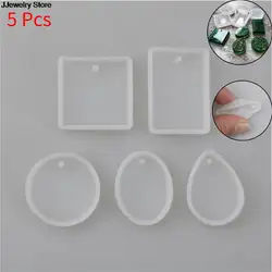 5pcs New DIY Resin Decorative Craft Jewelry Making Mold Epoxy Resin Molds Mix Style Pendant Fashion Scrapbooking Silicone Mould