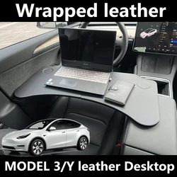 For 17-24 Tesla Model 3/Y Multi-fuctional Table Car Steering Wheel Laptop Tray  Accessories Steering Wheel Food Desk Port