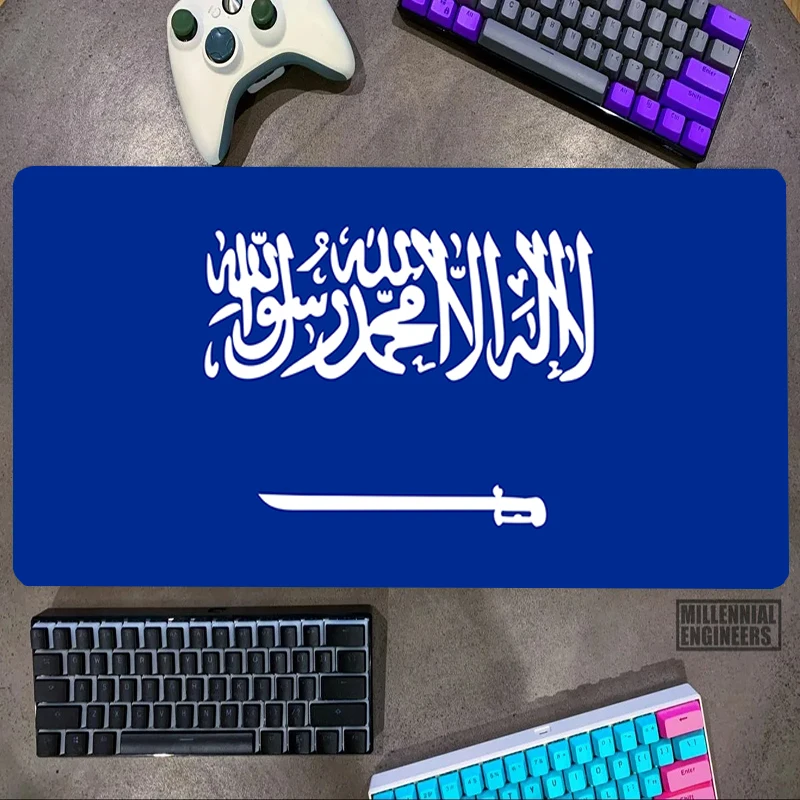 

Kingdom of Saudi Arabia Flag Mouse Pad Mousepad Gamer Office Accessories Big Mousepepad Desk Mat Gaming Mats Keyboard Extended