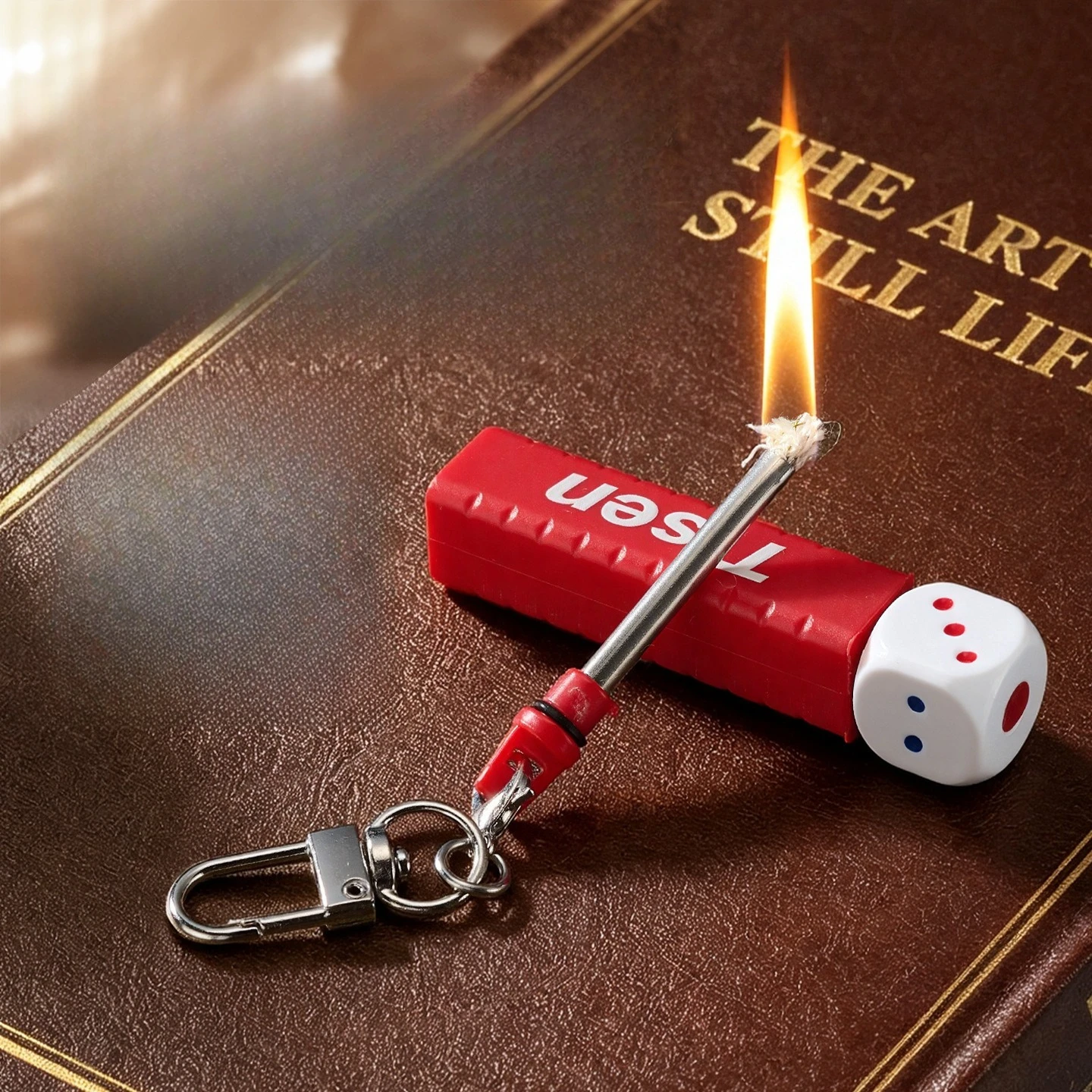 2026 New Exquisite Pendant Rotatable Dice Match Kerosine Lighter for Outdoor Camping Fire Starting lighters smoking