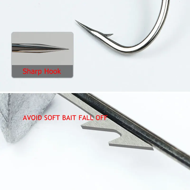 JYJ 10pcs 2.7g 3.5g 4.2g 5g far casting fishing hook jig head hook ,stand hook for soft worm