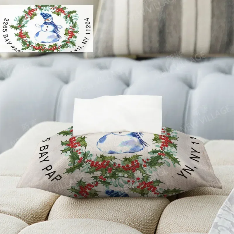 Household Christmas peripheral fabric tissues box car tissue holder tissue cover box textile storage tissue bag dispenser
