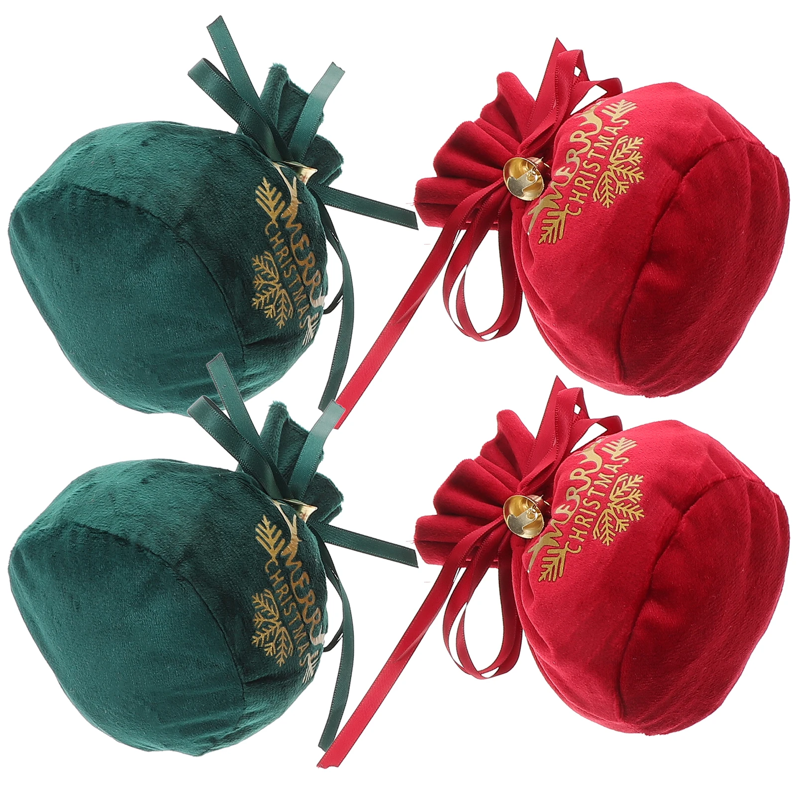 

4 Pcs Apple Gift Bags Velvet Drawstring Holiday C y Bags Christmas Treat Pouches Party Favor Sacks Sturdy Material Versatile Use