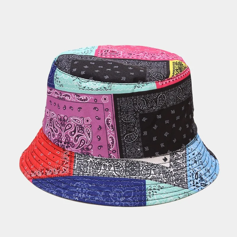 2022 New Fashion Fisherman Hat Summer Sun Protection Paisley Design Double-sided Bucket Hat Basin Women Sun Hat Man Panama