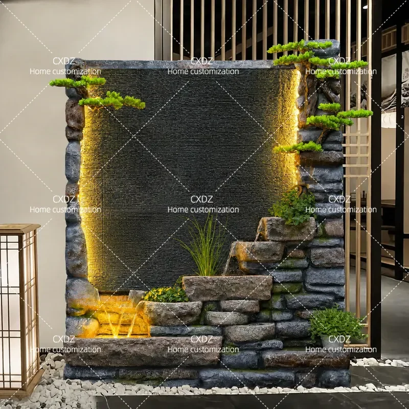 Outdoor Wall Water Feature Large Water Curtain Fountain for Villa Courtyard Yard Landscape Decoration Flowing Water Ornament