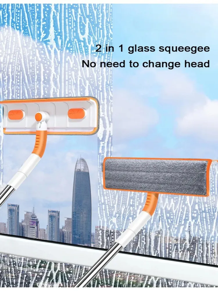 Household retractable wiper allinone curved glass window cleaner Window cleaning tool wiper