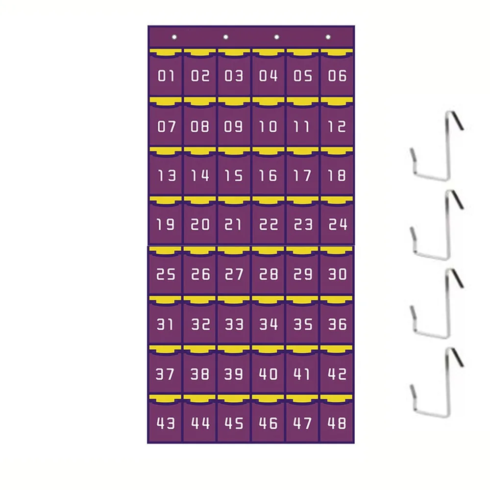 Non-Woven Fabric Numbered Pockets Better Load-Bearing Wall Mount Cell Phone Hanging Organizer with Hooks Mobilephone Storage Bag