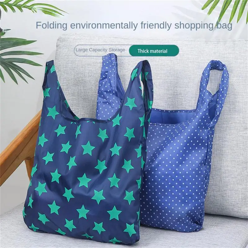 Shopping Bag Eco-friendly Folding Reusable Portable Shoulder Hand Bag Polyester Foldable Shop Bags For Travel Grocery Market