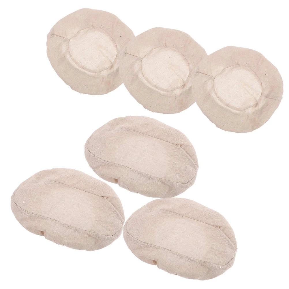 

6pcs Bread Basket Cloth Cover 25x8cm Round 30x14x8 Oval Liners Proofing Sourdough Baking Kitchen Gadgets Dough Shaping Tools