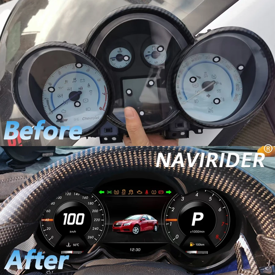 

12.3" LCD Screen For Chevrolet Cruze Lacetti Classic Lacett 2009-2014 Car Digital Cluster Dashboard Speedometer Instrument Panel