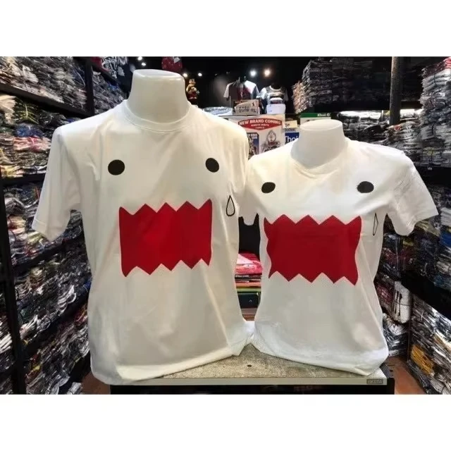 Couple Matching Cute Cartoon Monster Print T-Shirt Crew Neck Short Sleeve Casual Summer Cotton Funny Graphic Tee For Men Women