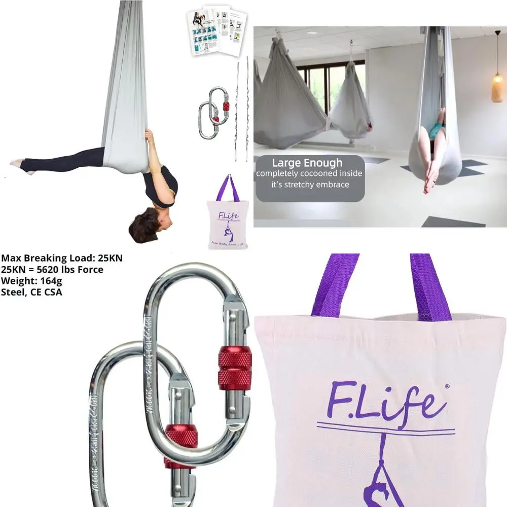 

Yoga Inversion and Strength Training Hammock with Starter Hardware Kit