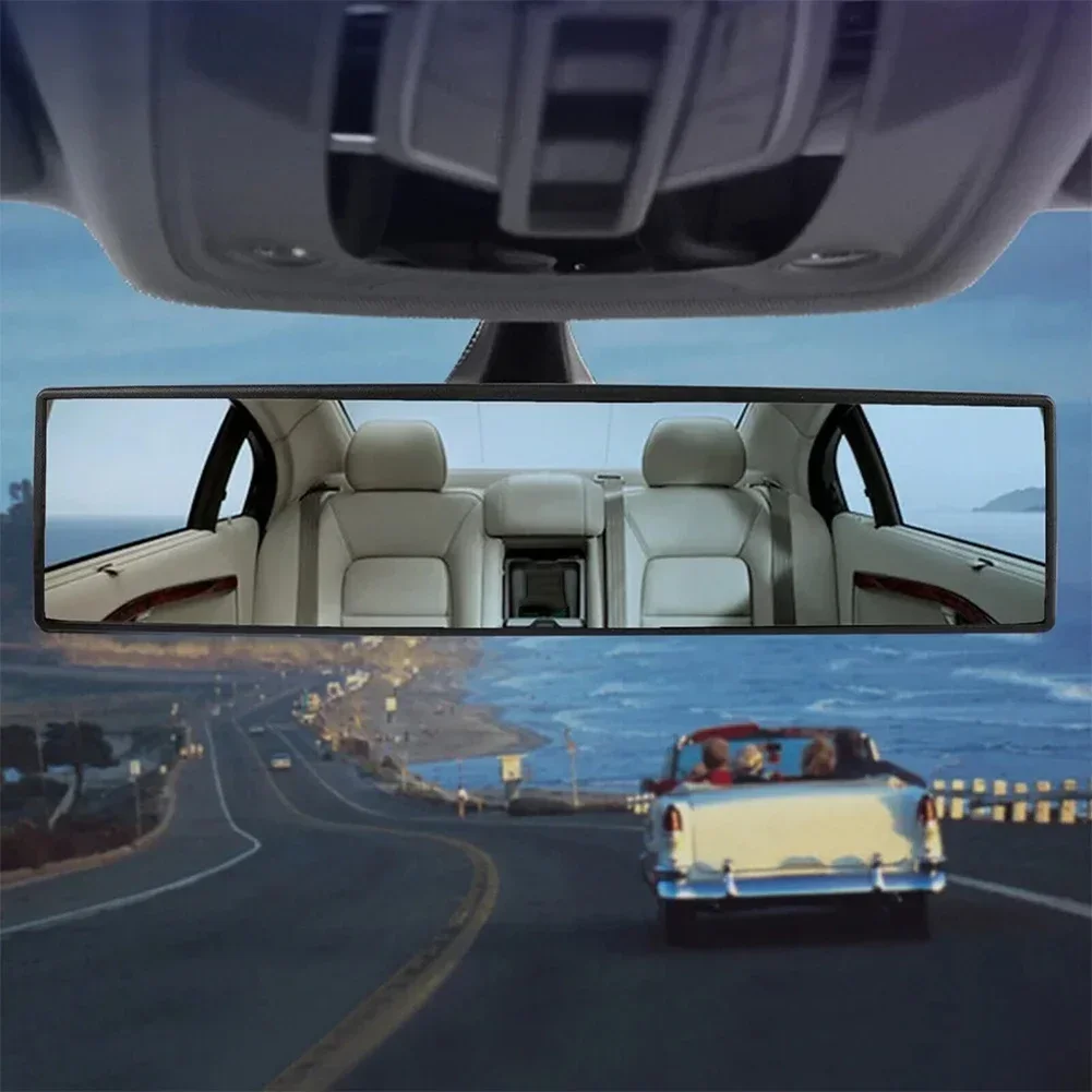 

11.2*2.75inches ABS+HD Mirror Large Panoramic Convex Car Extra Rear View Mirror Wide Angle Clip On Compatibility Accesorios Para