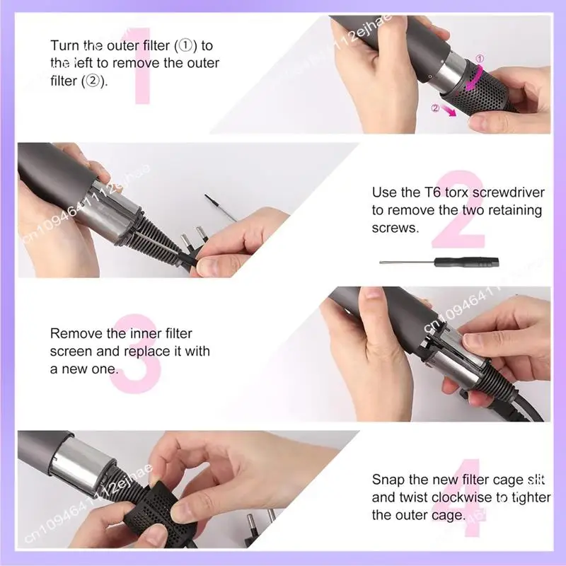 N83R Hair Dryer Inner Filter + Outer Filter Cage Replacement Replacement For Dyson HD01 HD03 HD08 Models Spare Parts A