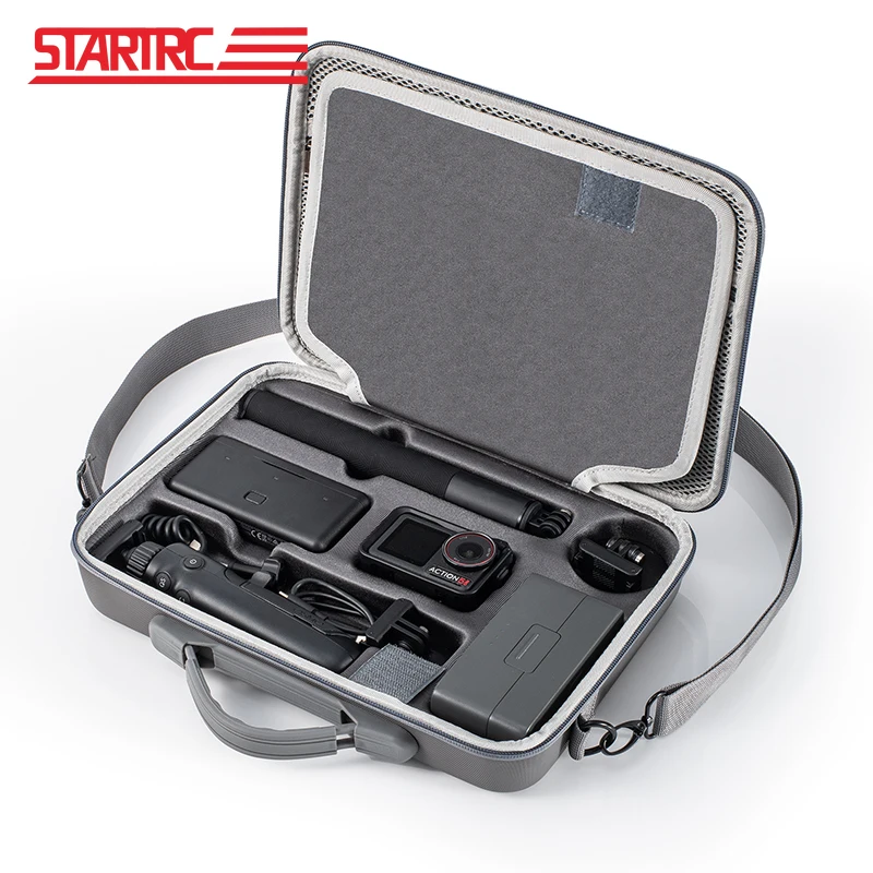 STARTRC Carrying Case for DJI Osmo Action 5 Pro Accessories Storage Bag PU Leather Portable Travel Case Camera Shoulder Bag