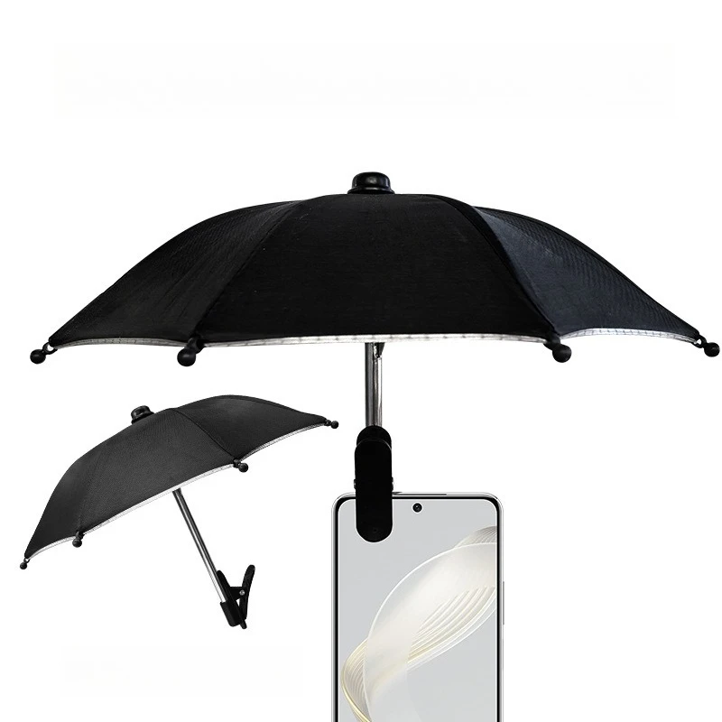1pc, Mobile Phone Sunshade Sun Umbrella with Small Clip, Suitable for Beach, Photography and Video, Car Mobile Phone Holder