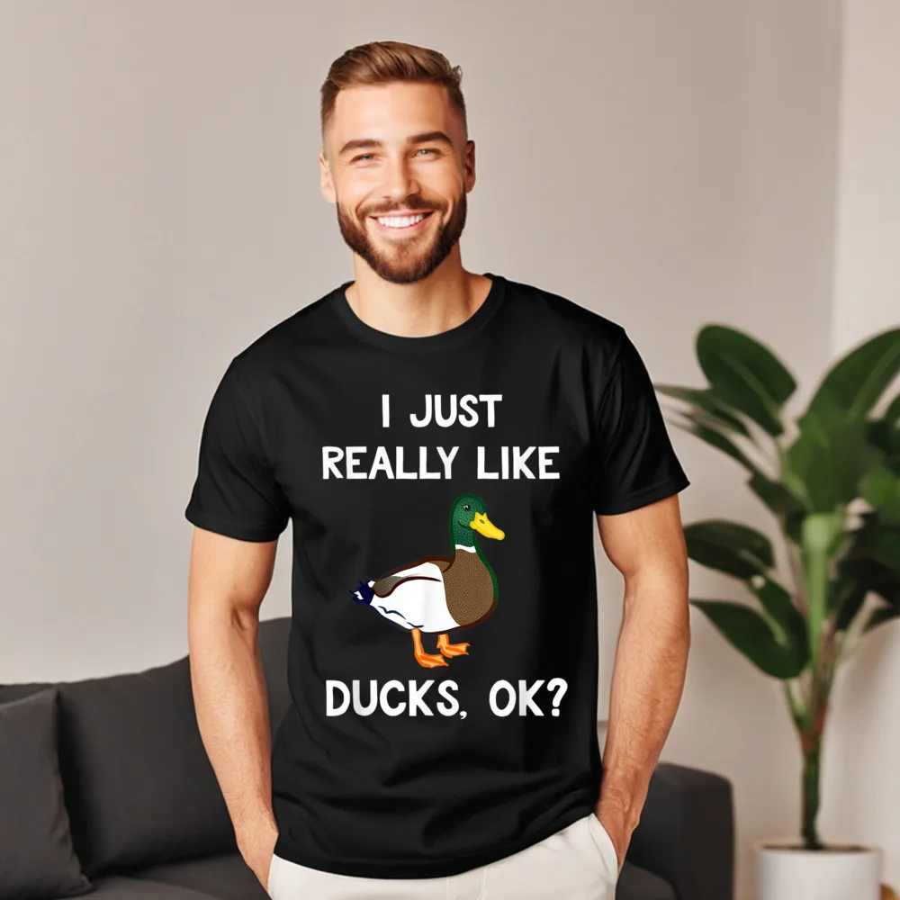 

Woman Special Normal Tops & Tees O-Neck VALENTINE DAY Pure Cotton Tshirts Funny Short Sleeve Funny Duck Gift For Duck Tee Shirt