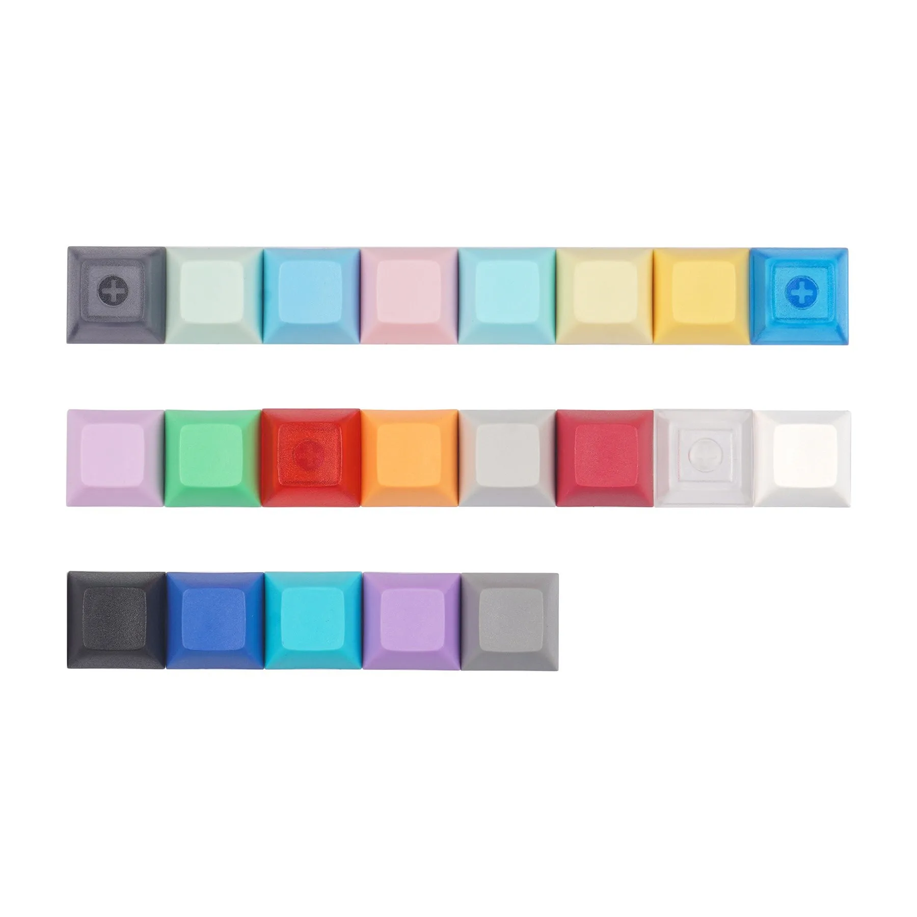 30PCS DSA Profile PBT 1U Keycaps Mechanical Keyboard Mixded Color Blank Custom Gaming Mx Switch Keycap Clear 1U DSA Height