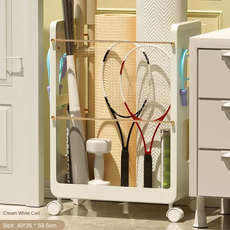 Light Luxury Transparent Yoga Mat Storage Basket Fitness Tool Storage Rack Badminton Racket Frame Seam With Wheel Toy Basket