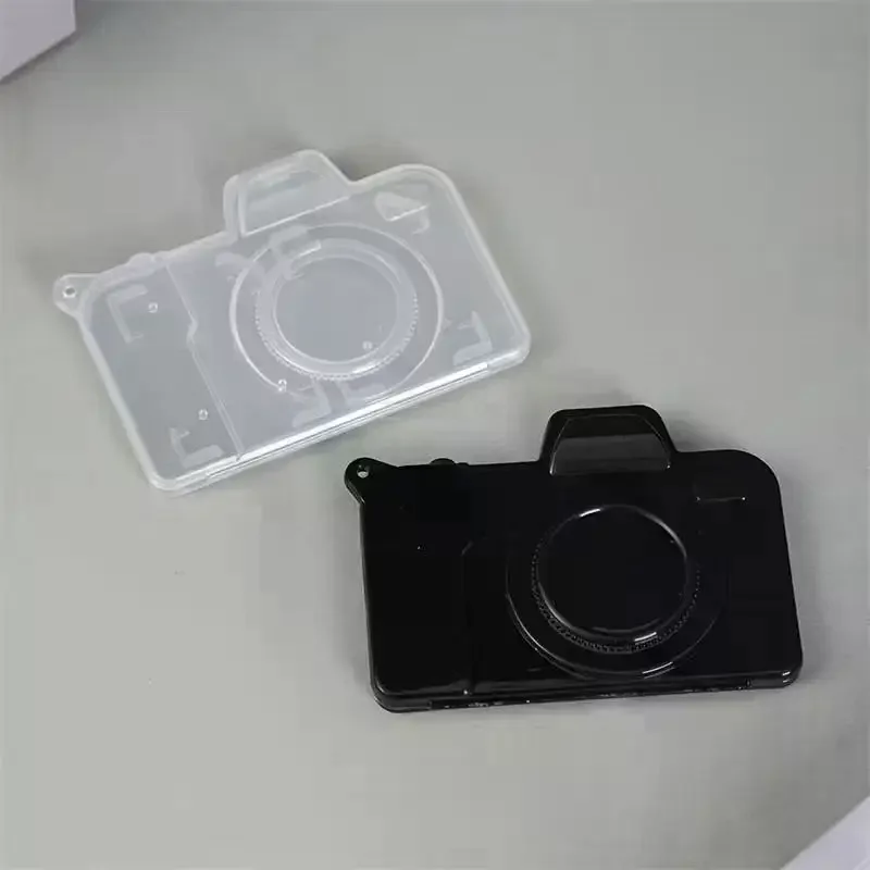1/2pcs Camera-Shaped Compact Memory Card Holder Organizer Storage Box, Portable Electronic Accessories Card Case Safe