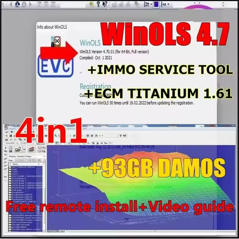 

НОВИНКА 2025 года Winols 4.7 VMware с пакетом Winols Damos Pack емкостью 93 ГБ + Ecm Titanium 1,61 + инструмент для обслуживания Immo 1,2 + для себя и обучения + видеодомофон