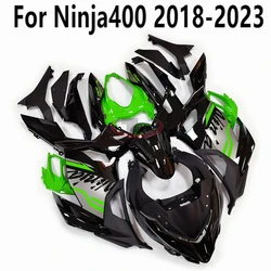 Kit de carenado completo para motocicleta Ninja400, cubierta de carrocería, color plata, verde y negro, nuevo, compatible con Ninja 2020, 400, 2018, 2019, 2021, 2022, 2023