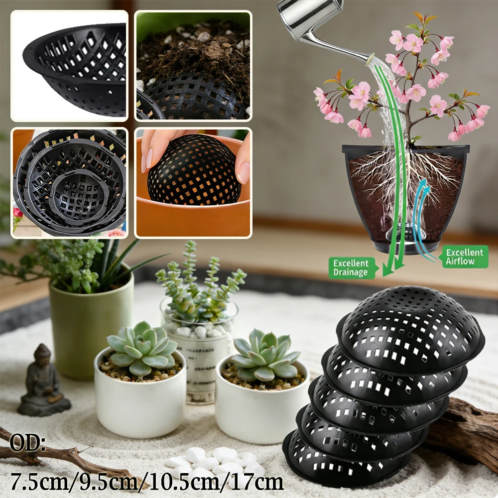 

5pcs Plant Pot Drainage Mesh Pads, Round Bottom-Vented Mats for Small Flower Pots, Leak-Proof & Breathable Soil Screens