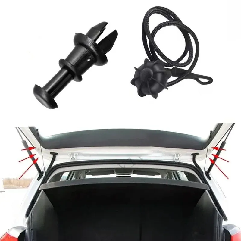 Car Rear Shelf With Ball Clip Rope And Tailgate Partition Hanging Rope Buckle Suitable For Volkswagen Golf Audi Trunk 1K6863447A