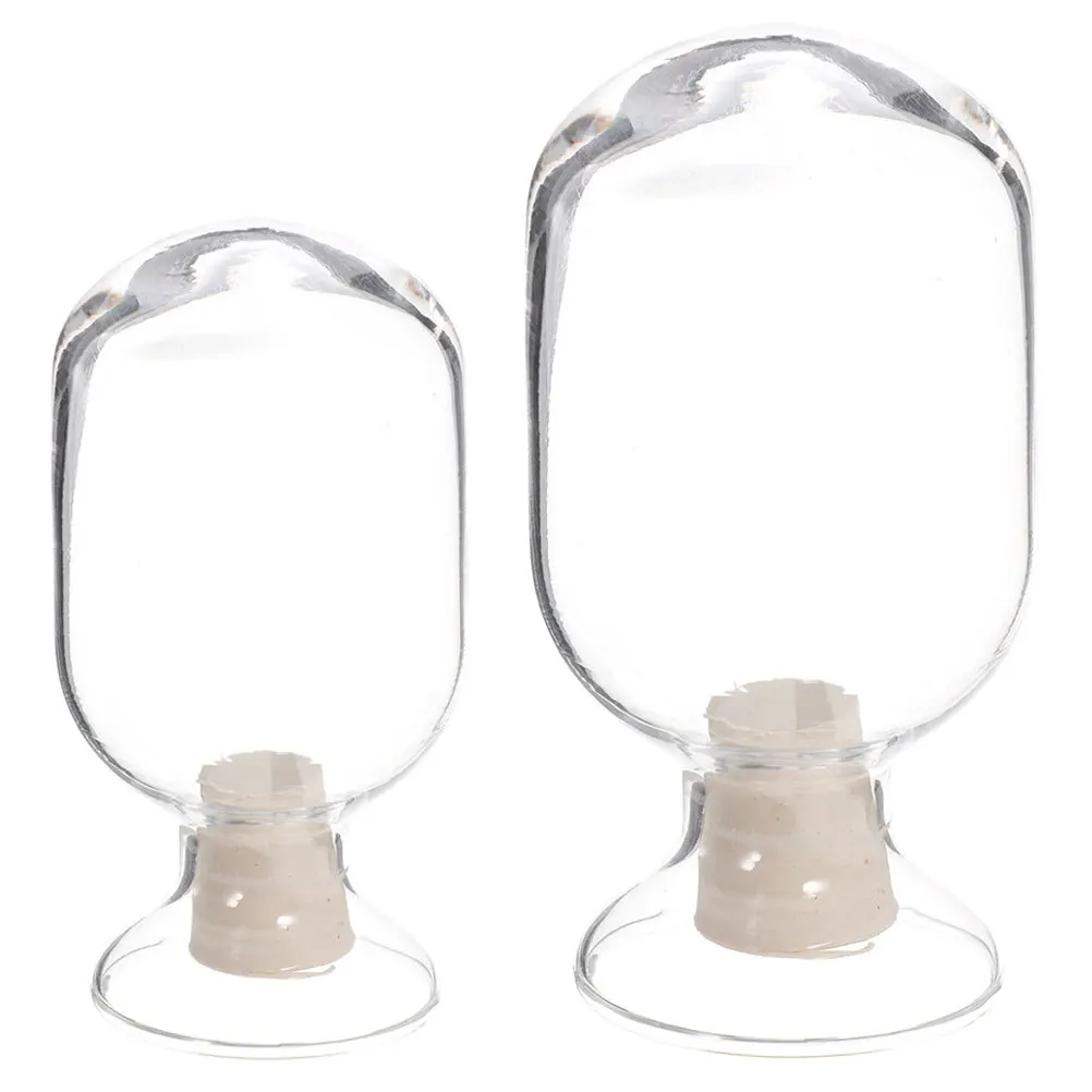 

2Pcs Glass Match Cloche Decorative Storage Bottles Stable Display Jars for Home Restaurant Office Glass Match Holder