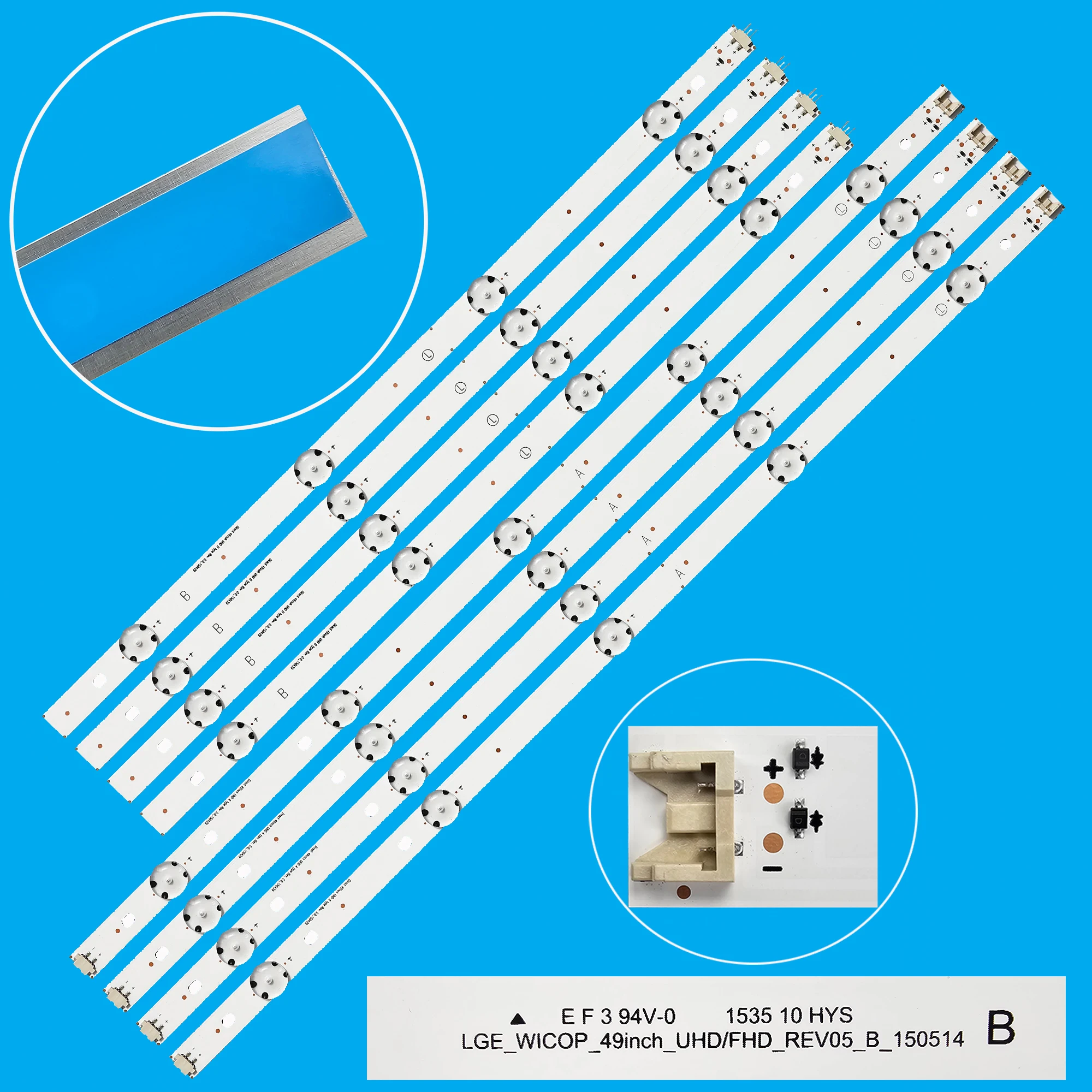 LED strip for 49 TV 49UH651V 49UF6400 49UF6407 49LF510V 49UF640V NC490DUE-SADP2 LGE-WICOP-49INCH-UHD-FHD-REV05 GAN01-1255A-P1