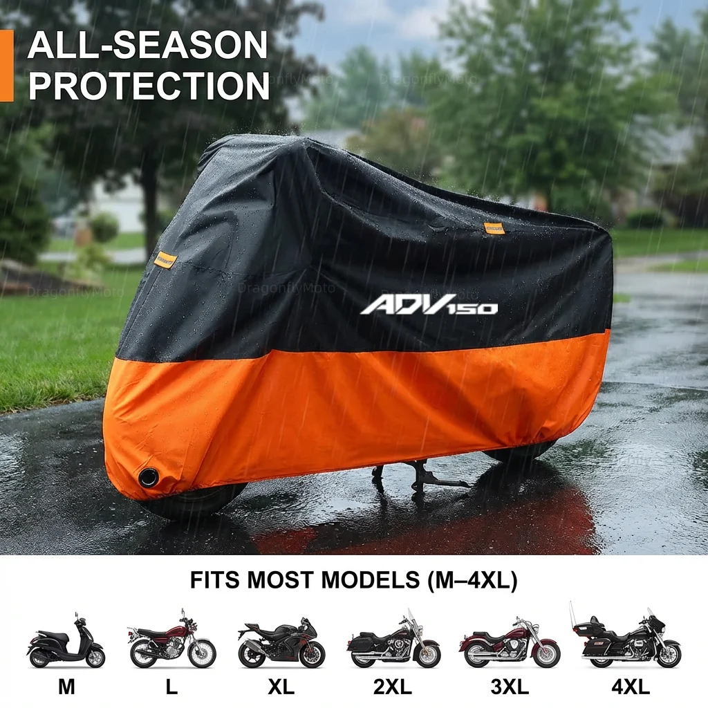 For HONDA ADV 150 ADV150 2017 2018 2019 2020 2021 Motorcycle Cover Thick 210D Waterproof Outdoor Uv Protective Dust Rain Sun