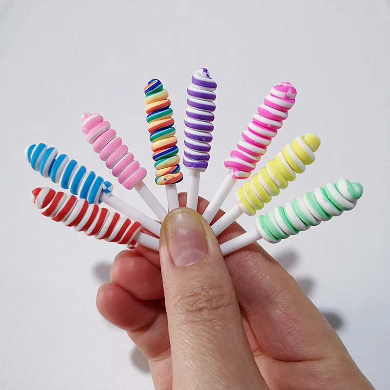 8pcs DIY Home Decoration Accessories Newest Hot Selling Kawaii Miniature Lollipop for Crafts Making Scrapbooking