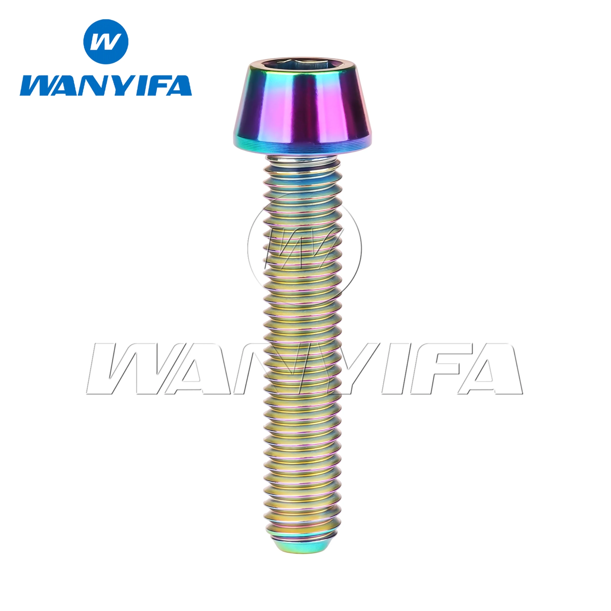 Wanyifa parafuso de titânio, m6x 10 15 16 18 20 25 30 35 40 45 50 55 60 65mm chave cônica parafuso chave allen para fone de ouvido de bicicleta