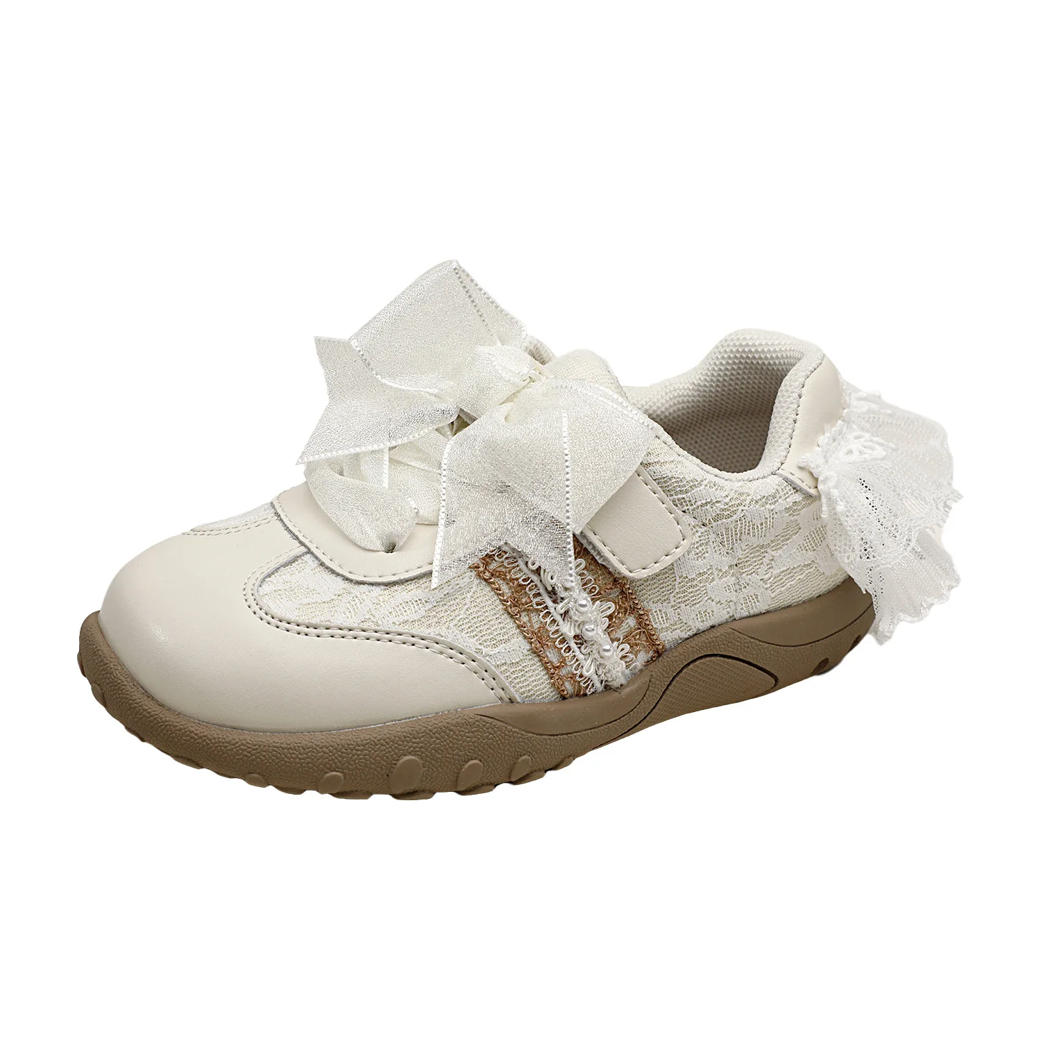 

New Autumn Kids Girls Korean Style Lace Mesh Training Shoes Kids Toddlers Versatile Breathable Casual Sports Sneakers
