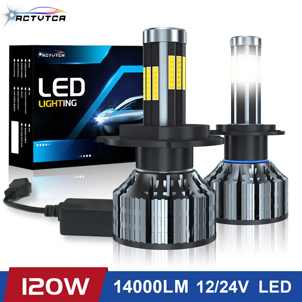 

ACTVTCA 10/12 Sides H7 H4 LED Headlight Light 360 Degree 9005 HB3 9006 HB4 H8 H11 H9 Canbus Auto Bulbs 6000K LED Car lights 12V