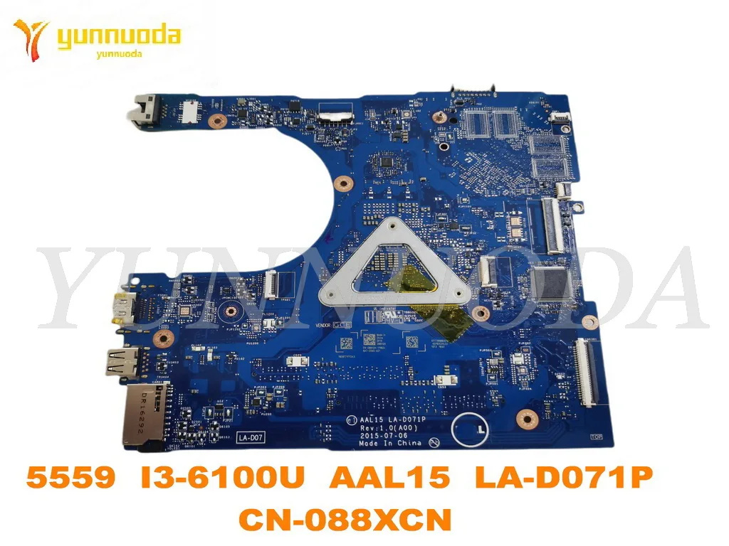 Original for Dell Inspiron  15 5559 laptop motherboard 5559  I3-6100U  AAL15  LA-D071P  CN-088XCN tested good free shipping