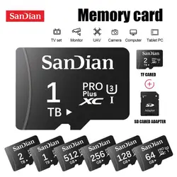 Sandian 2TB Memory Card For Nintendo Switch 1TB V30 4K Micro Tf Sd Card 128GB 256GB 512GB Cartao De Memoria For Nintendo 64 Game