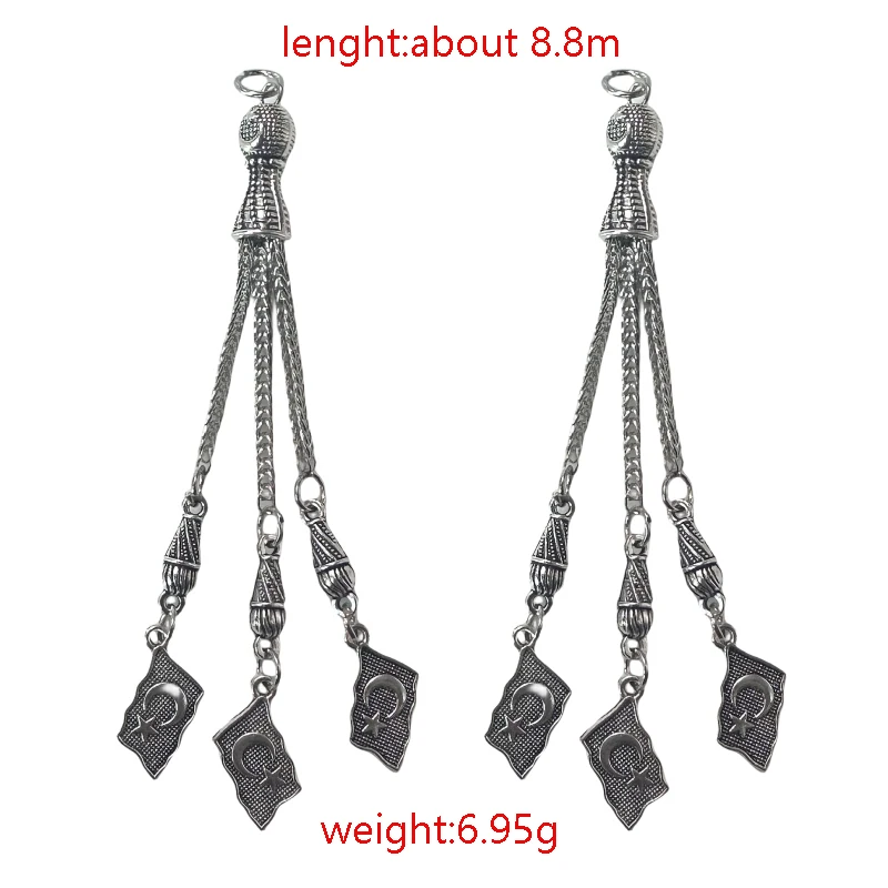 2pcs Charming Religious Moon Star Animal Tassel Pendant DIY Handmade Prayer Bead Connector Accessories Discovered
