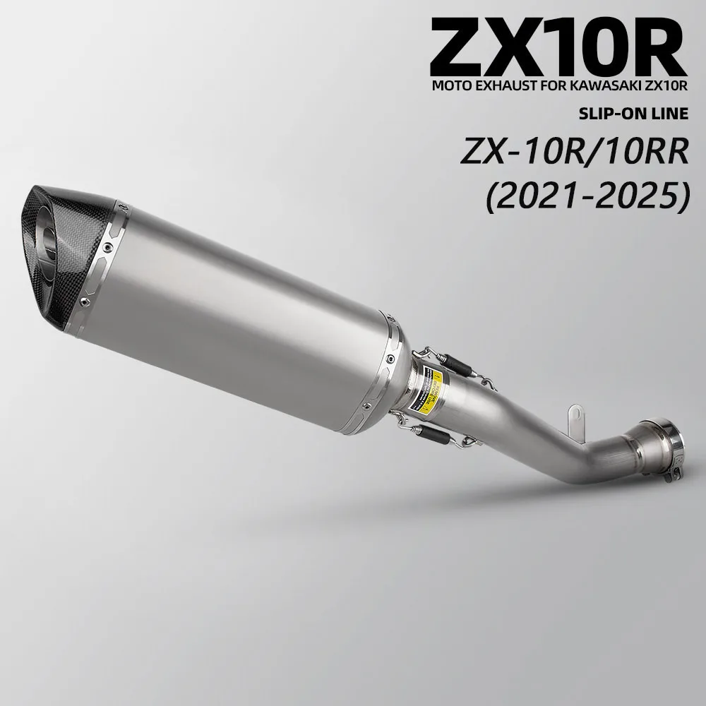 ZX-10R Slip on Line Exhaust Pipe For Kawasaki Ninja ZX10R ZX10RR ZX-10RR 2021-2025 Motorcycle Exhausts Tube Super Racing Muffler