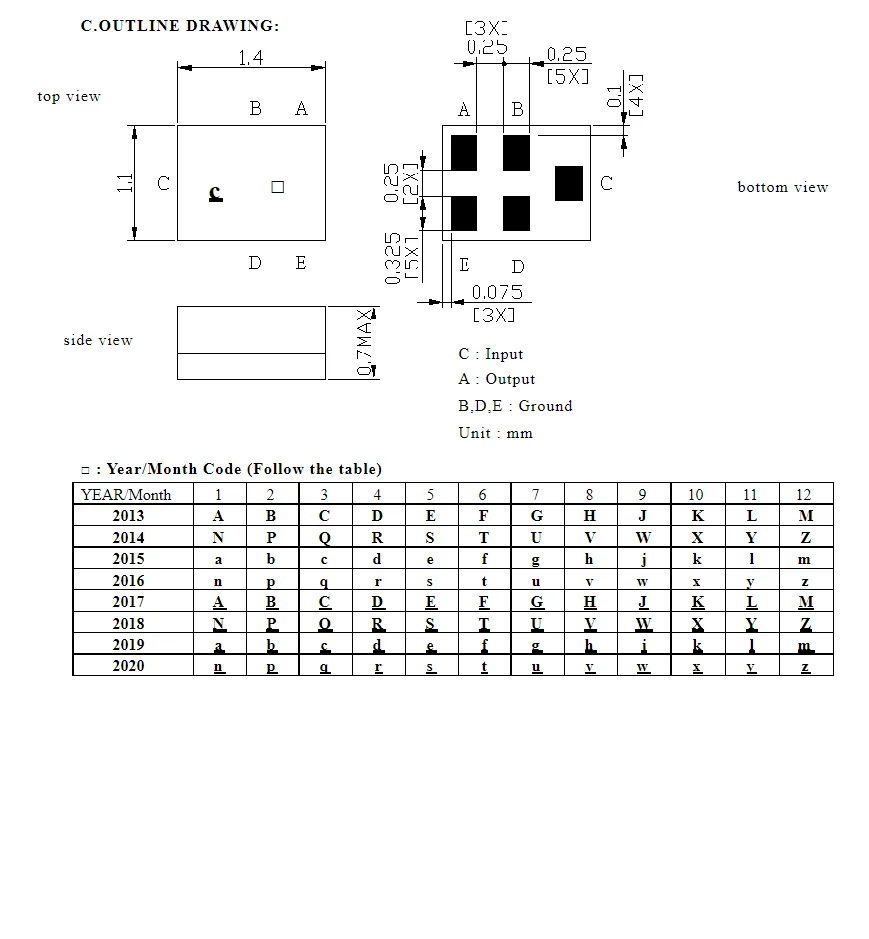 (10PCS) TA1465B code c brand new genuine 2535MHz packaged SMD SAW filter in stock