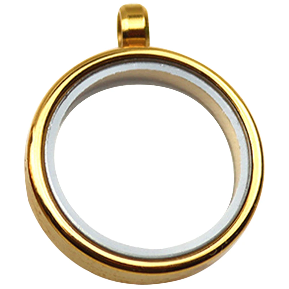 จี้ล็อกเก็ตสแตนเลสแบบเปิดได้ พร้อมช่องใส่กระจก ใส่รูปได้สองด้าน สำหรับทำเครื่องประดับ DIY ของขวัญ