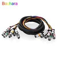 Bochara 8CH Snake Cable 8XLR Male to Female OFC Audio Foil Shielded For Broadcasting Recording 1m 3m