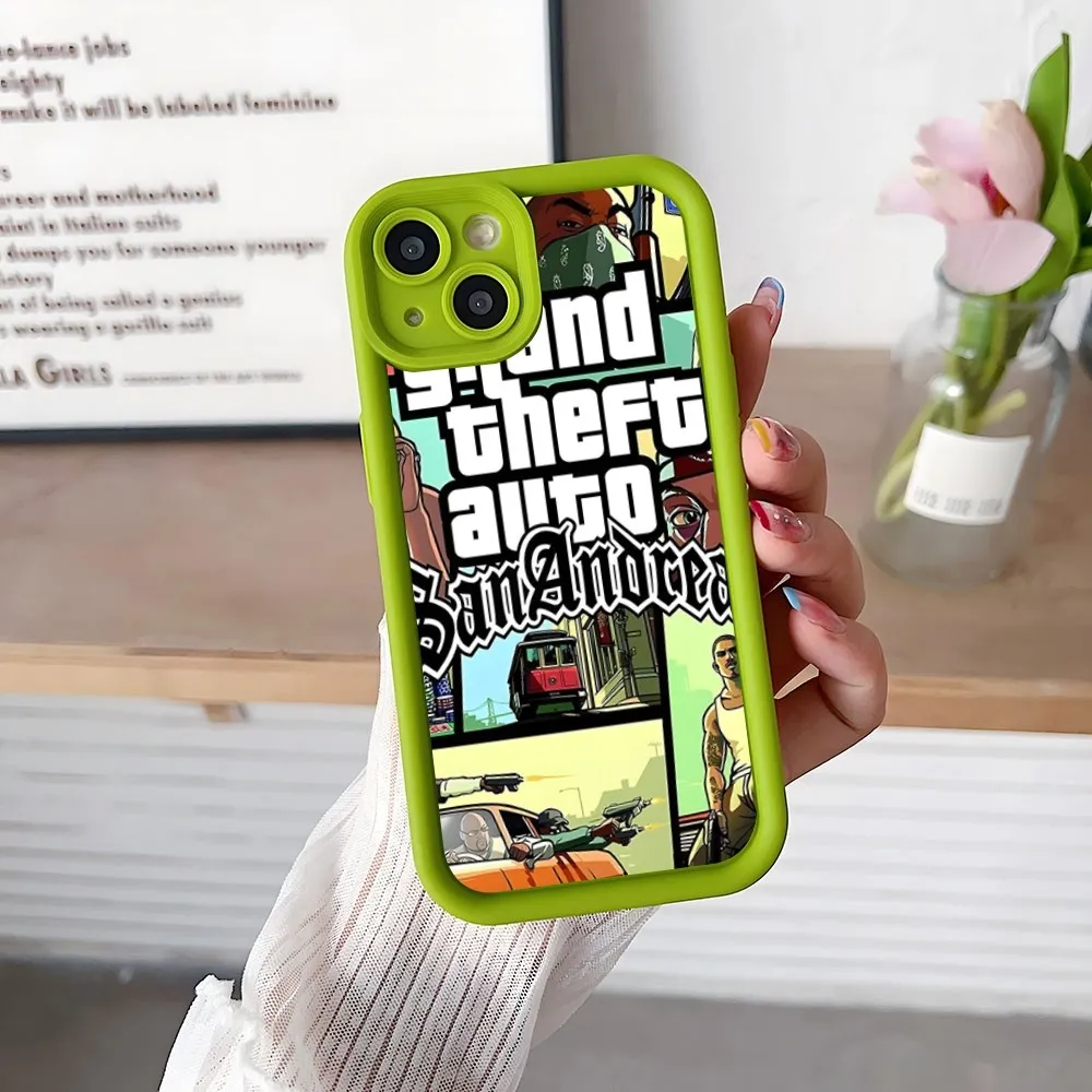 Чехол для телефона Rockstar Gta 5 Grand, простой однотонный матовый Силиконовый чехол для IPhone 15 14 13 12 11 Pro Max Plus, мягкий чехол