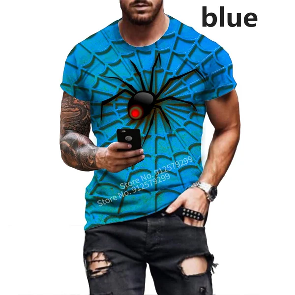 

Men/Women Fashion 3D Abstract Spider Printed T Shirts Personality Cool Printing Graphic Tee Shirt Unisex Short Sleeve T-shirt