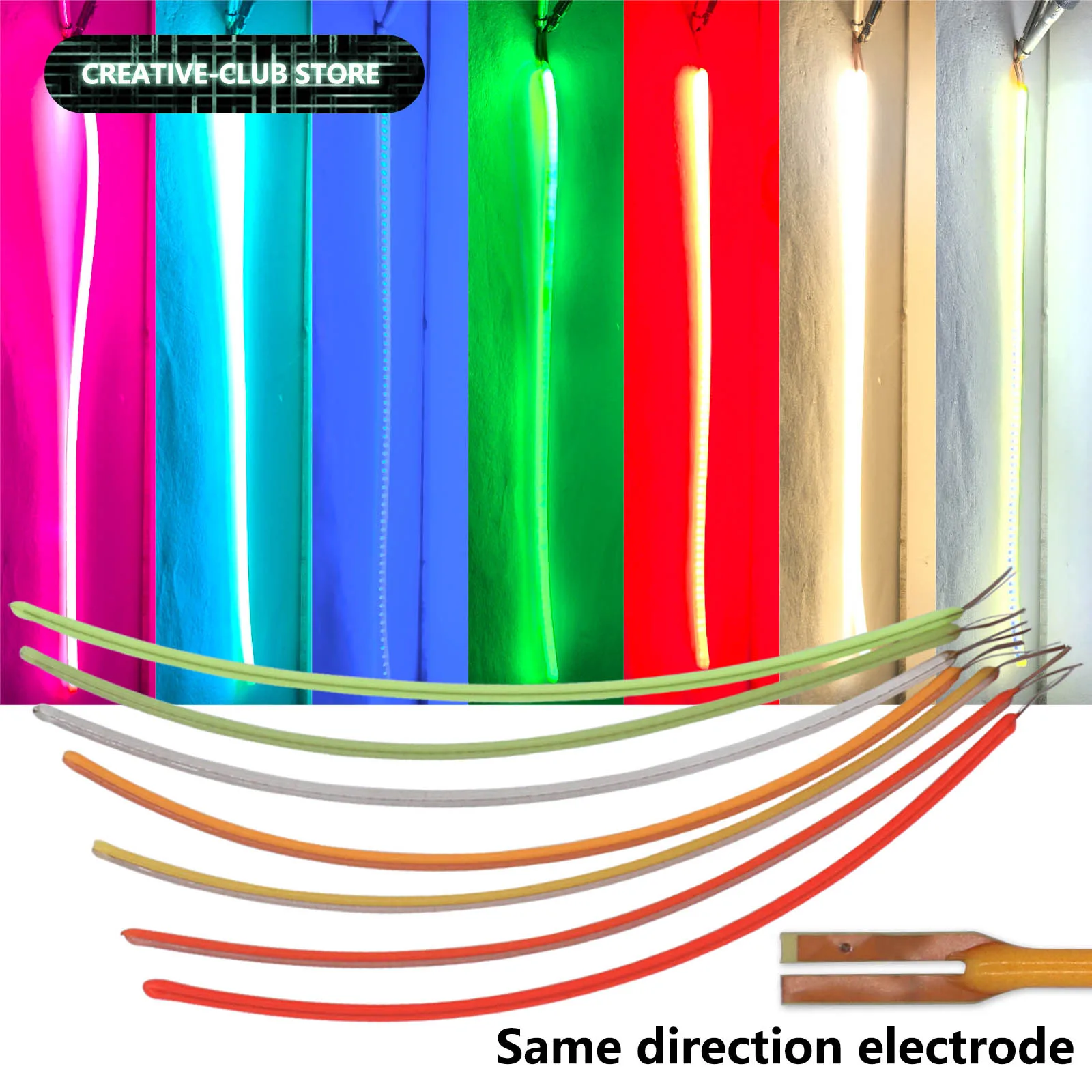 3V COB LED Flexible Filament Electrode In The Same Direction 128mm Retro Edison Bulb Lamp Parts LED Diode Decoration Accessories