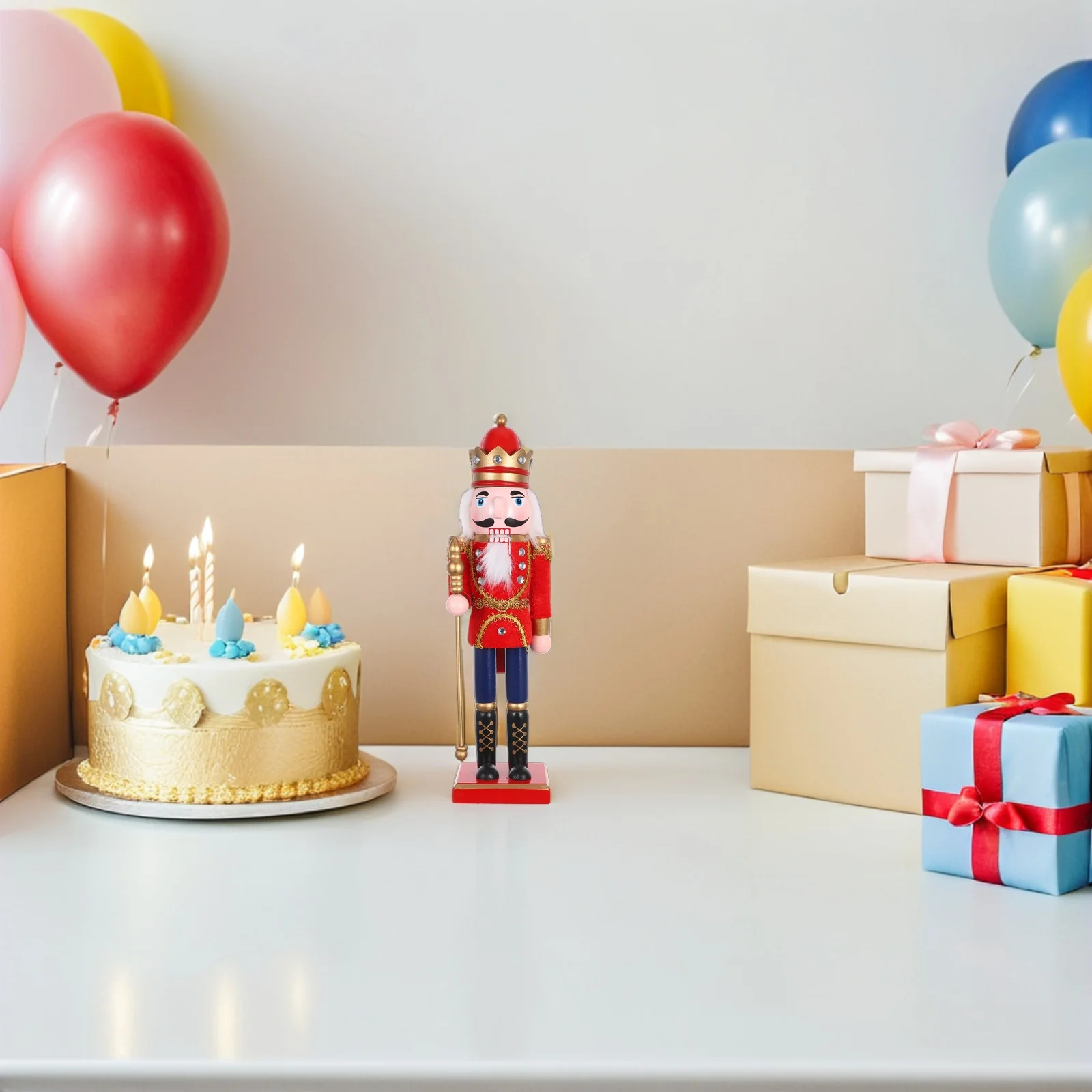 

Wooden Nutcracker Puppet Soldier Christmas Decoration Traditional Handcrafted Solid Wood Holiday Nutcracker Statue